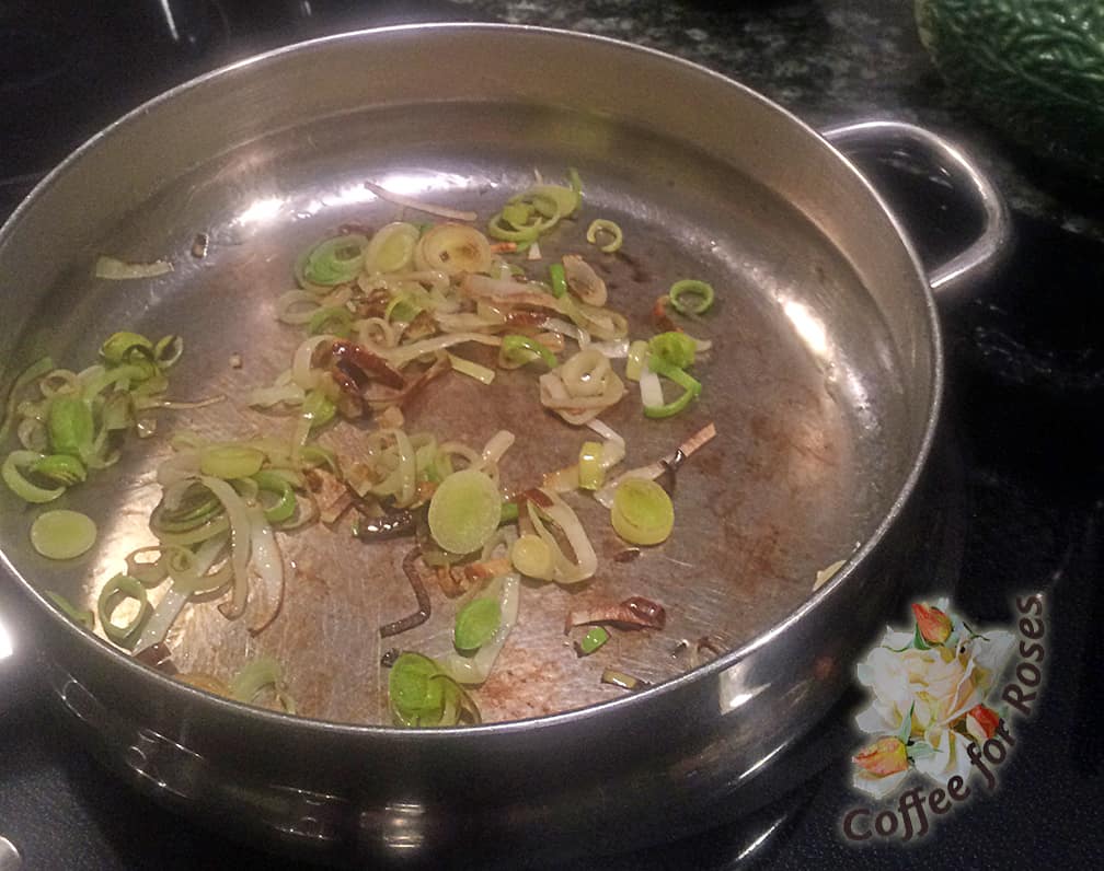 If you stop cooking the leeks as the thinnest ones begin to brown the rest will continue to caramelize just with the heat left in the pan once the burner is turned off.