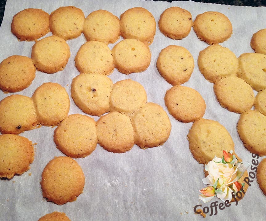 The cookies should be golden browned when they are done.