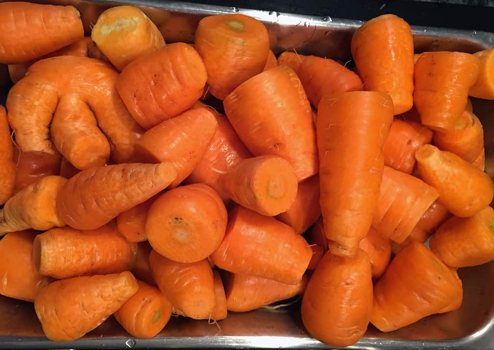 The carrot crop was especially successful this fall! They were short and fat (I don't remember which ones they were) and very sweet.