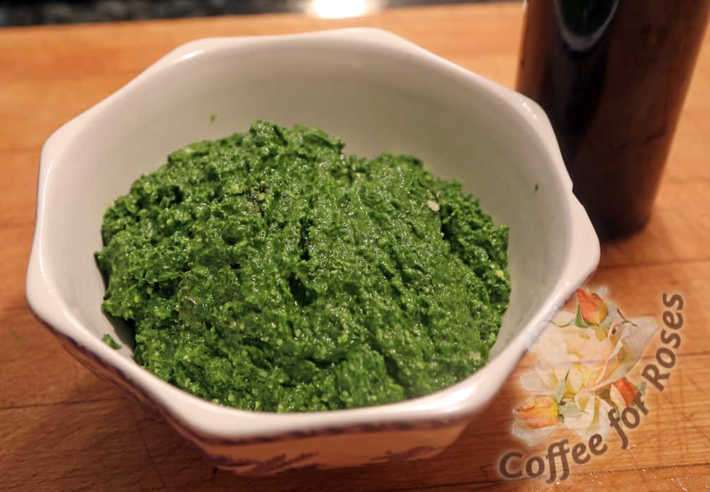 Your finished pesto will look like this. 