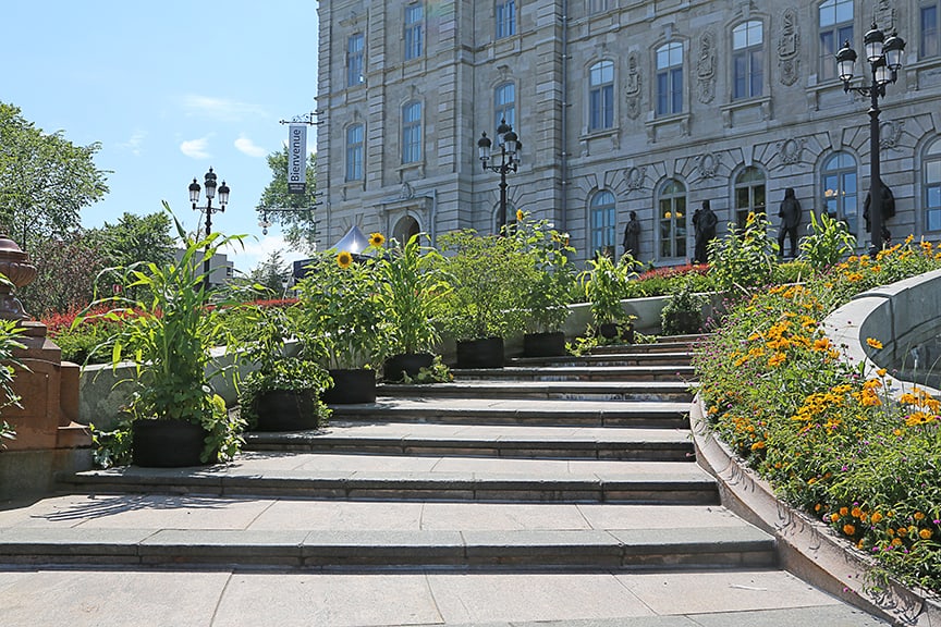 My favorite plantings were the large Smart Pot containers that lined the wide steps leading to the Parliament Building.