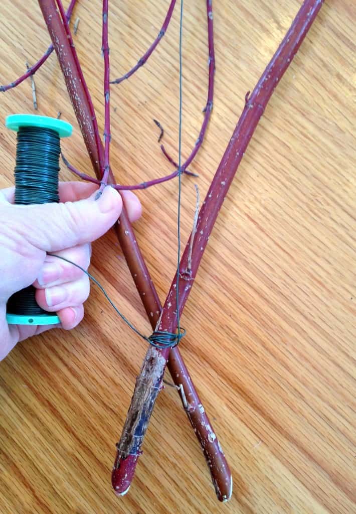 Pull the wire so that the top of the heart is drawn toward the bottom and tie the wire around the stems on top of where you've tied it before. This will hold the heart in shape.